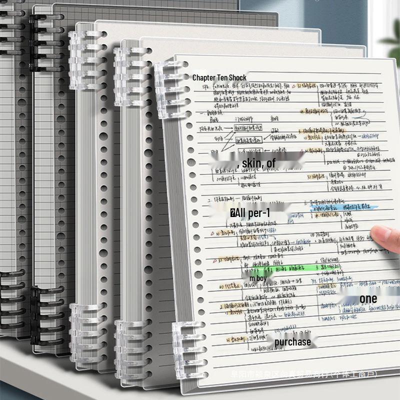 Detachable Coil Notebook: A5/B5 Thickened Loose-Leaf with Horizontal Lines and A4 Grid