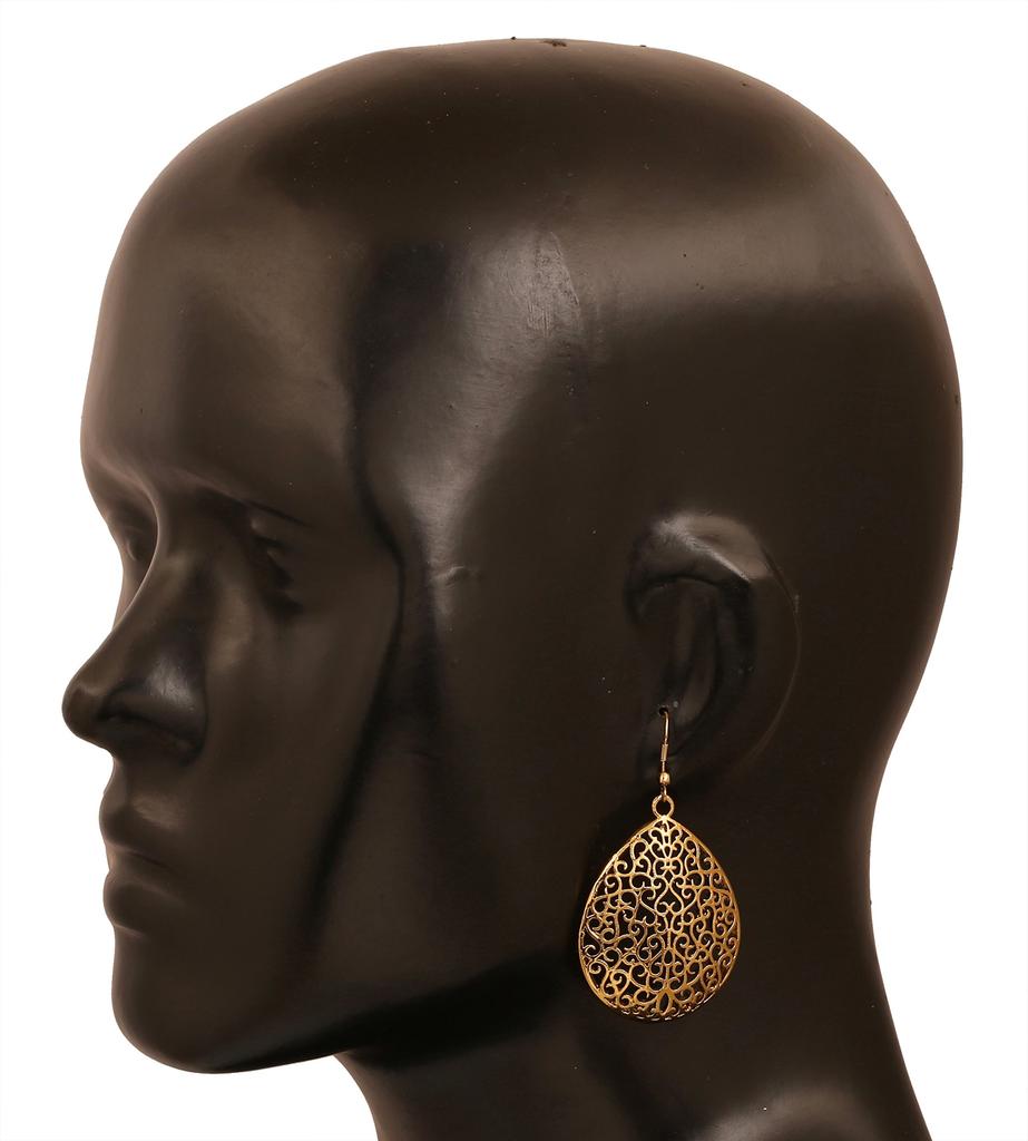 Touchstone Indian Bollywood Bahubali Fame Ethnic Royal Charm Faux Pearl Designer Jewelry Jhumki Earrings for Women Gold or White no gems Tone. ,