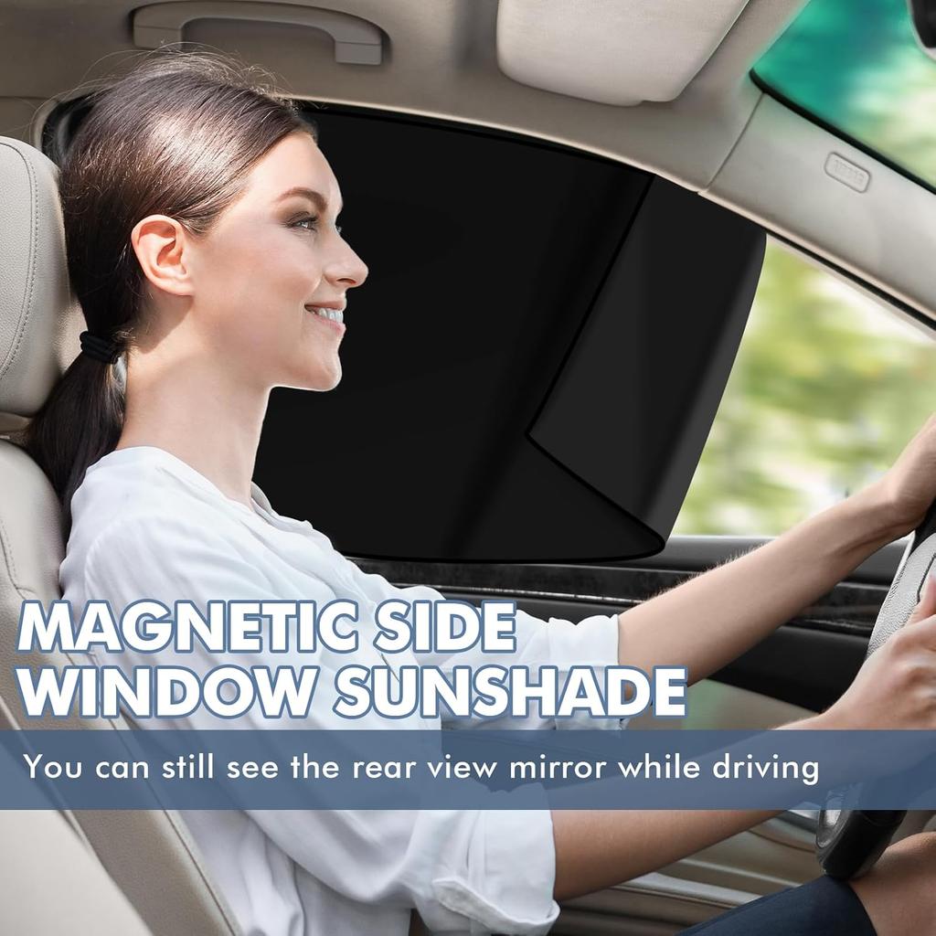 4PCS Car Window Shades, Magnetic Car Side Window Sun Shades, Automotive Side Window Sun Blocker For Light & Heat & UV Protection, Vehicle Privacy