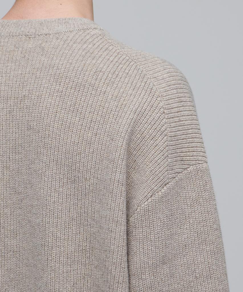 MUSINSA STANDARD Oversized Ribbed Crew Neck Knit [Oatmeal]