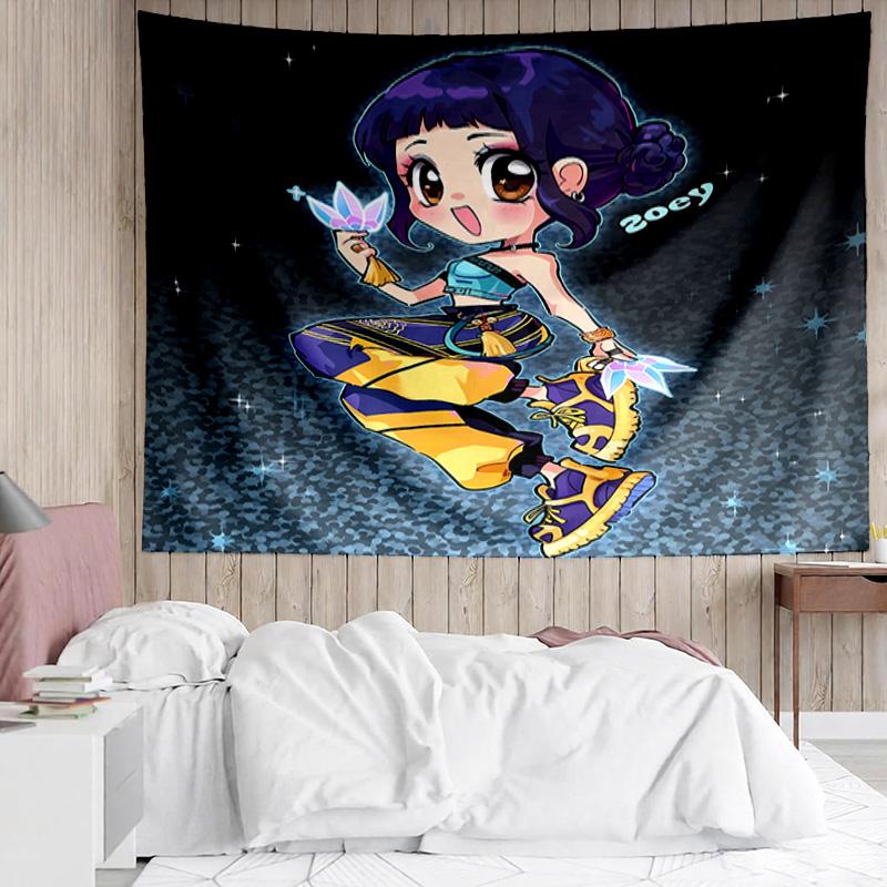 Kpop Hunter6 Tapestry for Bedroom Aesthetic Classroom Tapestries Wall Hanging for Living Room Dorm Office,Ideal Creative Gift