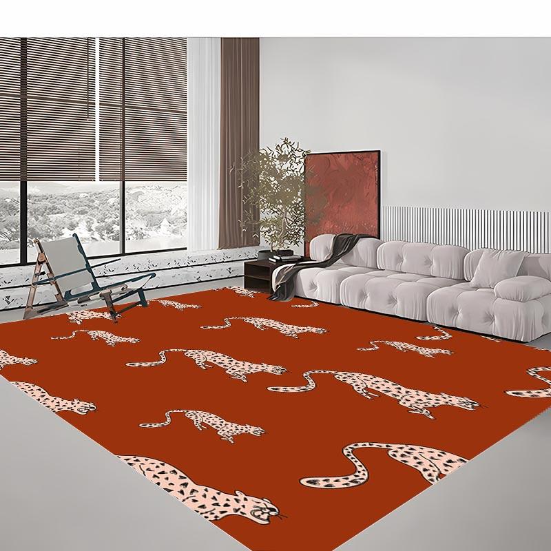Leichter Luxus Teppich mit Leopardenmuster für Wohnzimmer Schlafzimmer Flur Alfombra Rutschfest Weiche Teppiche Sofa Fußmatte Heimdekor Tapete