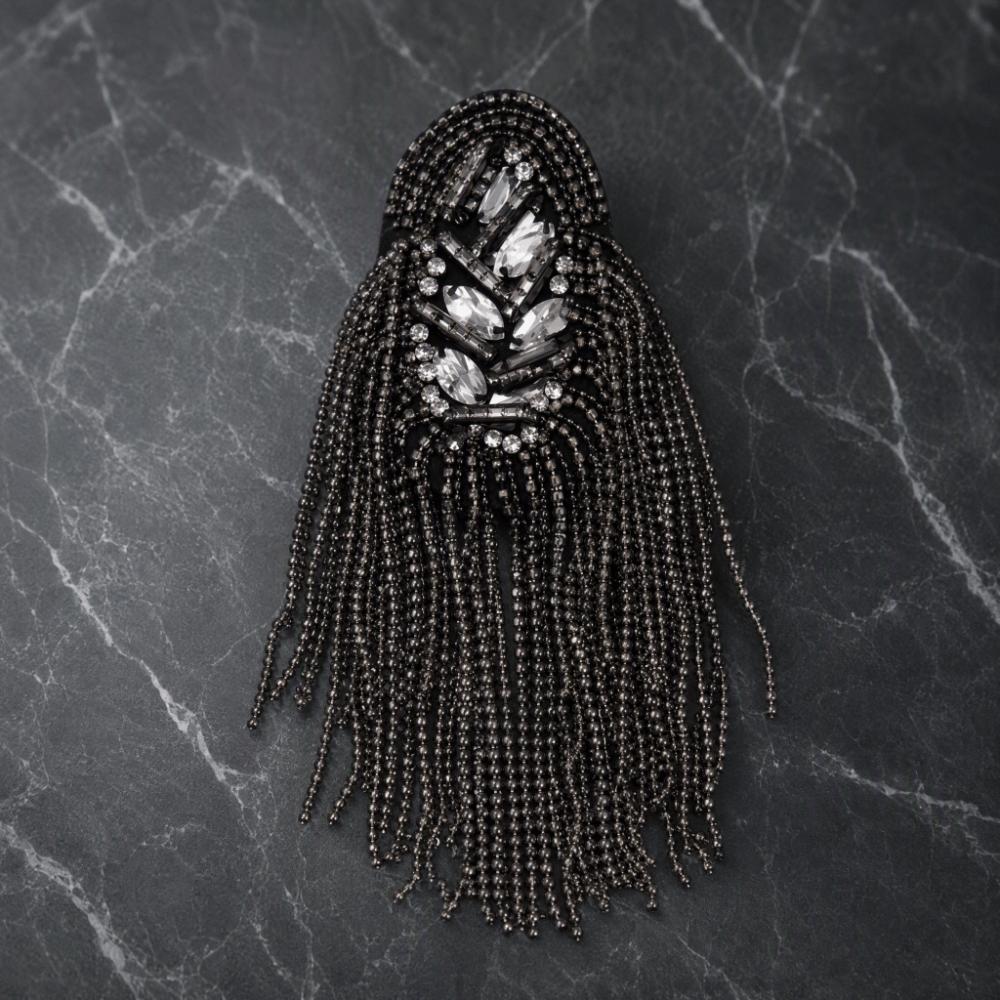 Long Chain Tassel Shoulder Board Vintage Rhinestone Epaulet Shoulder Epaulettes Suit Decoration
