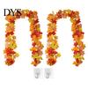 Autumn Festival Home Accents 2Pcs Artificial Fall Leaves Garland, Maple Leaf Vines for Thanksgiving Flexible Rattan Handrails Mantle Decor,