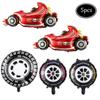 5PCS Race Motorcycle Tire Wheels Car Traffic Theme Foil Balloons Boys' Birthdays Racing Off-road Vehicle Decoration Balloons
