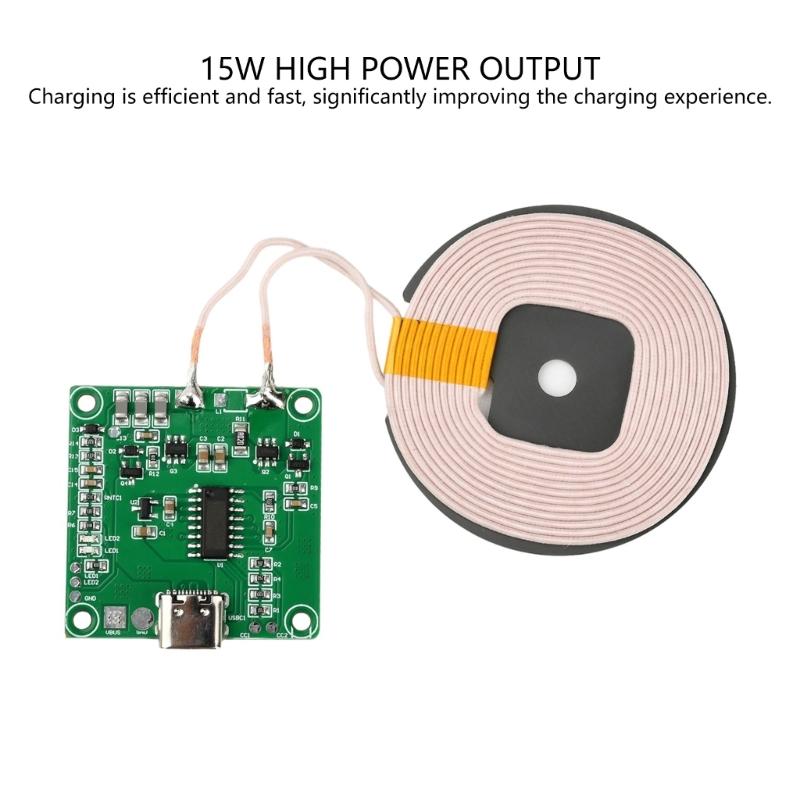 10MM Transmitter High Speed 15W Rapid Wireless Charging For Multiple Devices Build In Overcurrent Protective PCB Materia