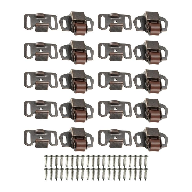 10Pcs Home Wardrobe Door Buckle Flat Bottom Low Leg Door Clip Cabinet Door Latches Heavy Duty Roller Catches Enduring