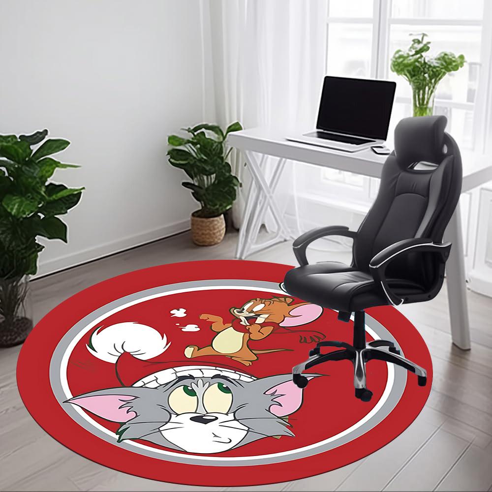 1pc Tom Jerry Office Round Area Rug, Bedroom Living Room Home Decor, Room Deco, Offic a1016084