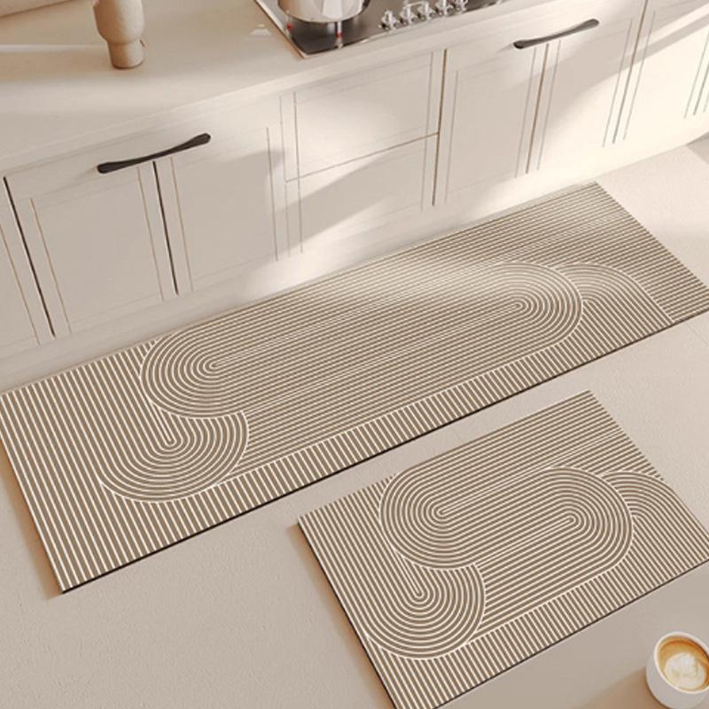 Minimalistická luxusní kuchyňská podložka z křemeliny odolná proti skvrnám, savá, snadná údržba, protiskluzová, rychleschnoucí rohožka ke dveřím