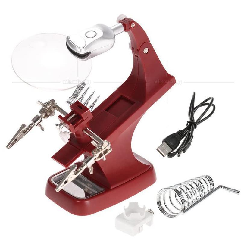 Lupa de sudură USB multifuncțională de birou Suport pentru suport de fier Lipire Instrument pentru stație de lupă cu LED