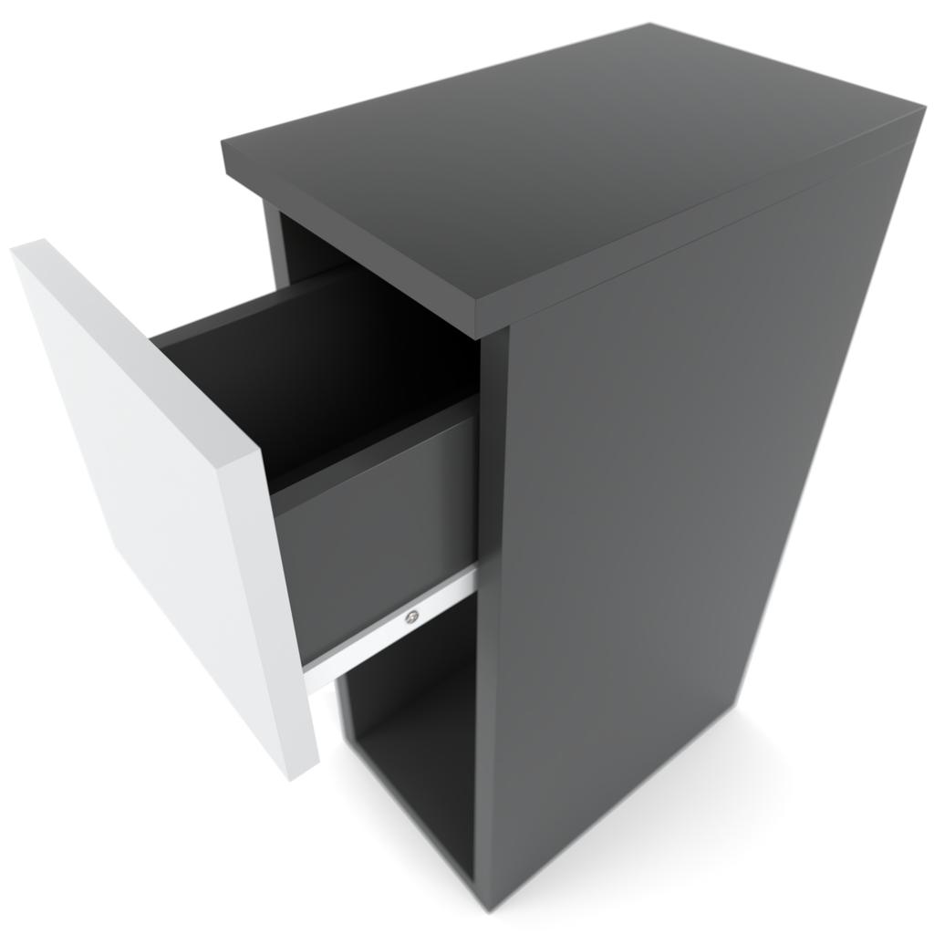 Narrow Bedside Cabinet 20Cm Grey White Bedside Table For Bedroom Nakastlik Loft
