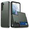 Coque pour Samsung Galaxy S23 avec Porte-cartes Coulissant Coque Arrière en PC TPU pour Téléphone