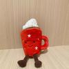 20cm Tasse à Chocolat Chaud Rouge Tasse à Café Poupée Décoration de Maison Chat et Chien Compagnon Interactif Animal en Peluche Cadeaux de Fête