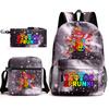 Sprunki Student Starry Sky School Bag Three-piece Rhythm Box Teen Backpack Men's and Women's Casual L