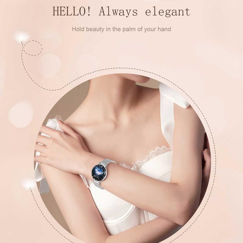 LUCKY START Fashion Smart Watch Women Bracelet Heart Rate Monitor Custom Dial Sports Fitness Watch Ladies Waterproof Smartwatch Android