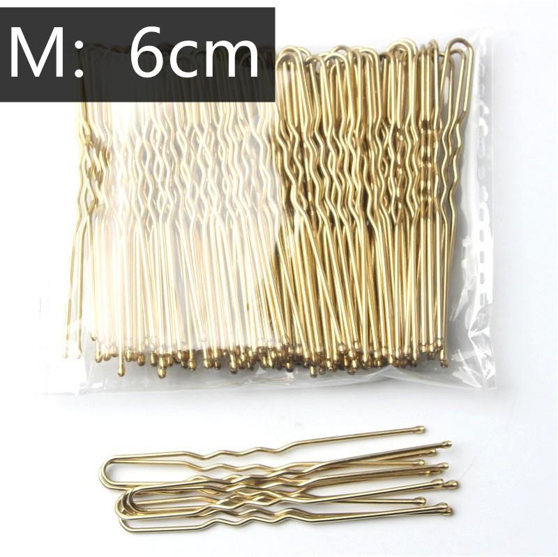 50 Stück 5/6/7 cm U-förmige Haarnadeln, gewellte Haarspangen, einfache Metall-Bobby-Pins, Haarspangen, Brautfrisur-Werkzeuge, Haarnadeln