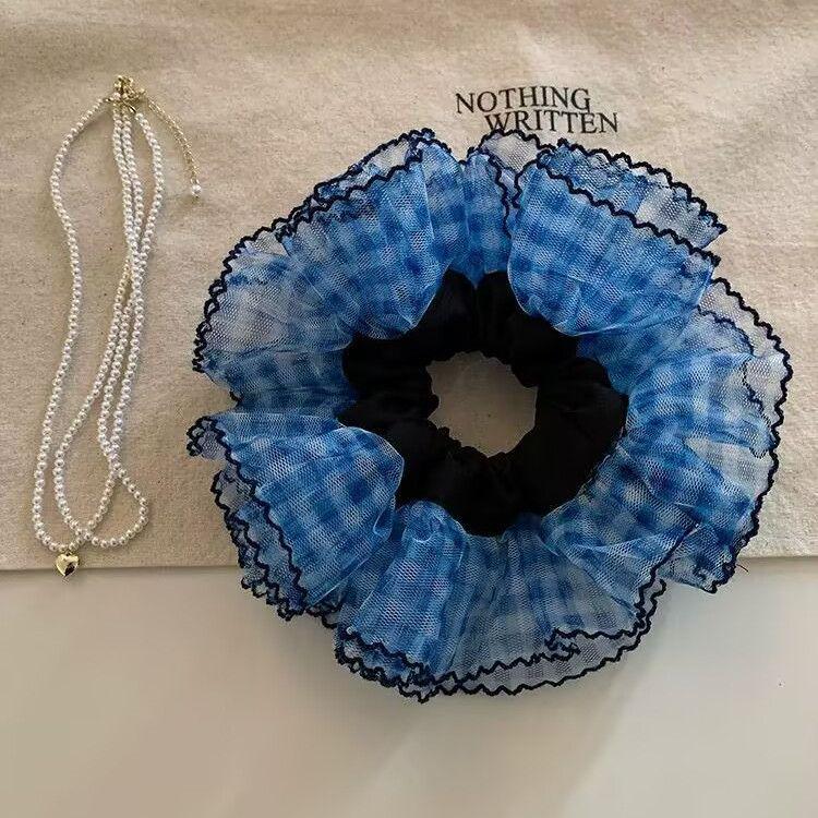 Korean-Style Double-Layer Hair Tie - Trendy Intestine Design, Fashionable Head Flower Rubber Band Accessories