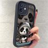 Panda Baby Black Groove Sandpaper Phone Case for iPhone 15/16/17 Pro Max