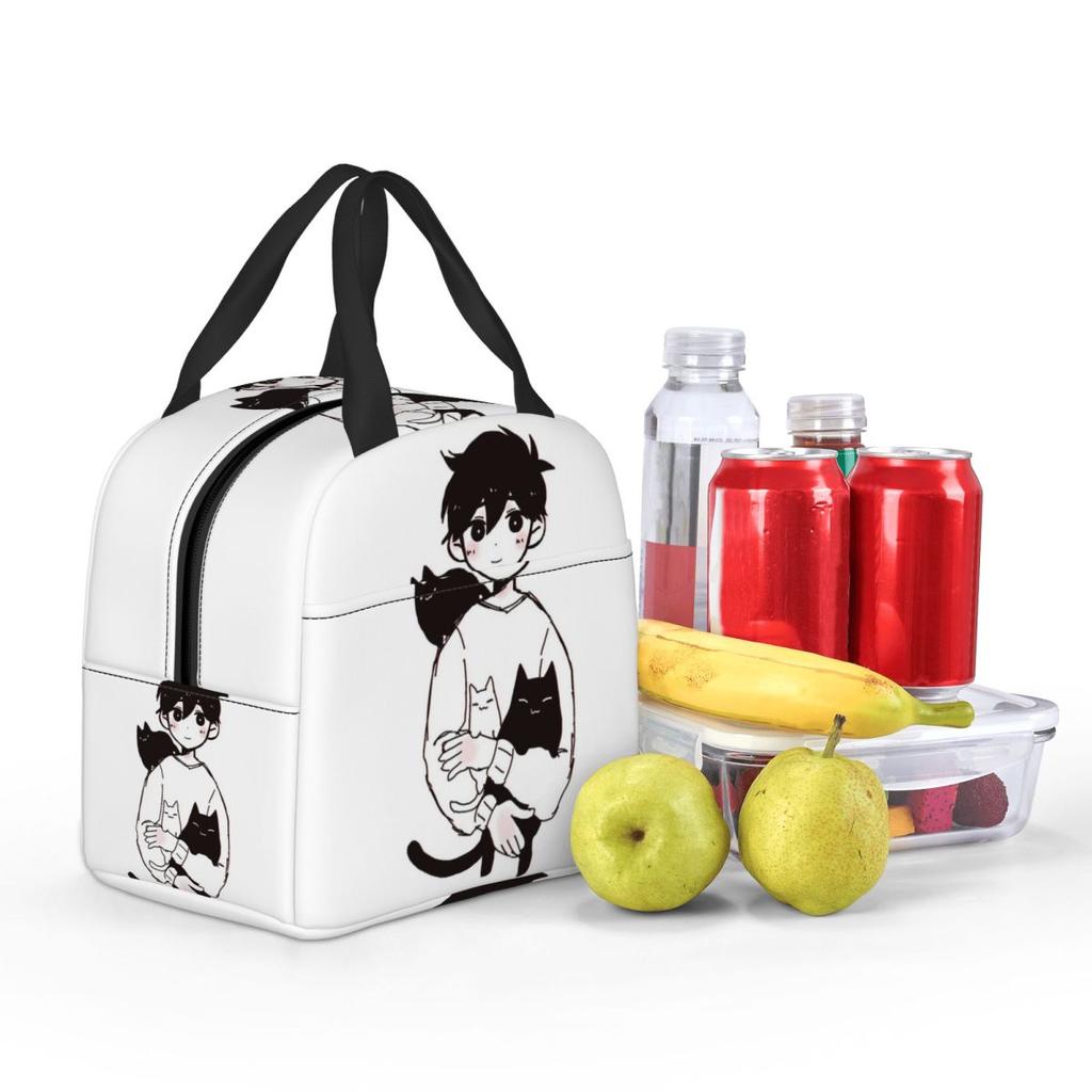 Omori Sunny And Mewo Insulated Lunch Bag for Women Children Portable Food Boxes Thermal Lunch Box Tote