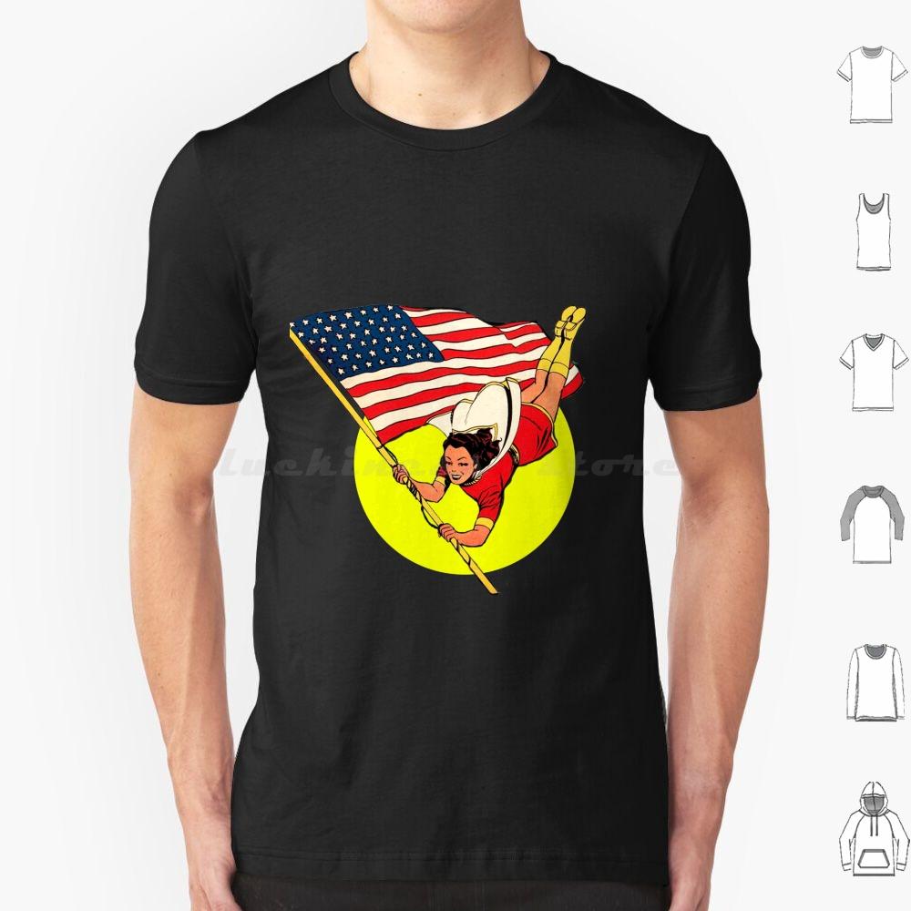 MaryPatriotic Flag T Shirt Cotton Men Women DIY Print Captain Shazam Captain Jr Golden Age Comics Comic Book Patriotic Fawcett S