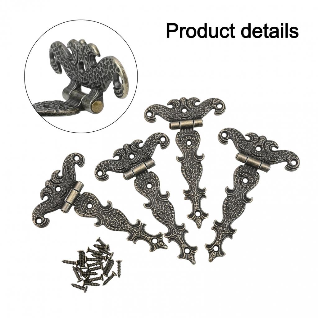 Sturdy Zinc Alloy T Hinges Set of 4 Decorative Hardware for Various Uses