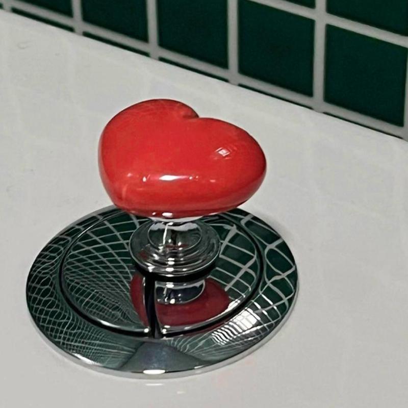 4PCS Toilet Press Button Heart Shaped Press Tank Push Buttons Creative Bathroom Accessory