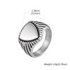 Vintage Shield Signet Ring for Men Boys,Retro Grey Stainless Steel Ring,Punk Statement Ring Gift for Father Son Husband BBF