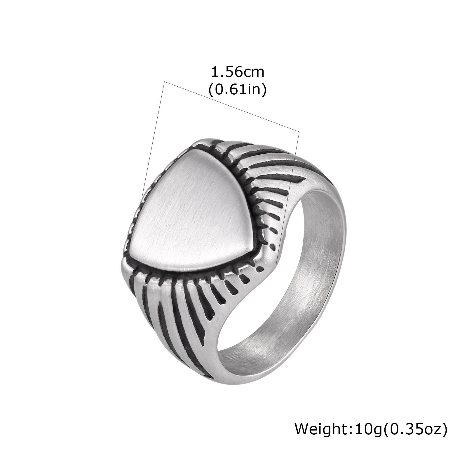 

Vintage Shield Signet Ring for Men Boys,Retro Grey Stainless Steel Ring,Punk Statement Ring Gift for Father Son Husband BBF 8