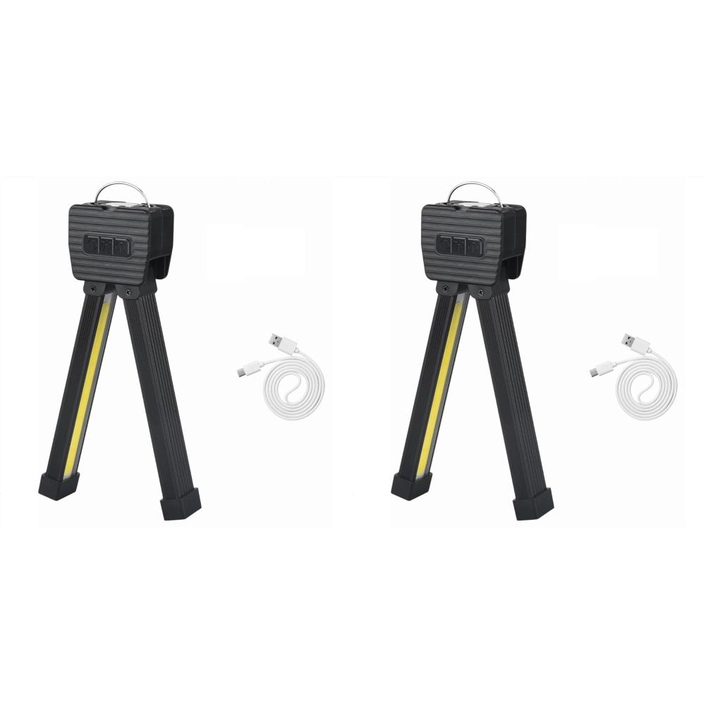 1/2/5Pcs Magnetic Gym Lamp LED Flashlight USB Inspection Lamp with Hanging Hook Home Car Repair Work Light Portable Torch Light