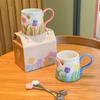 Birthday Gift for Girls, Hand-painted Tulips, Ceramic Mugs, Girlfriends' Practical Cups, Souvenir Gift Box.