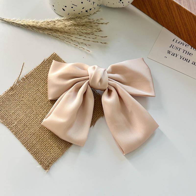 Fashion Large Ribbon Bow Hair Clips For Women Trendy Satin Bowknot Hairpins Cute Ponytail Barrettes Ladies Hair Accessories Gift