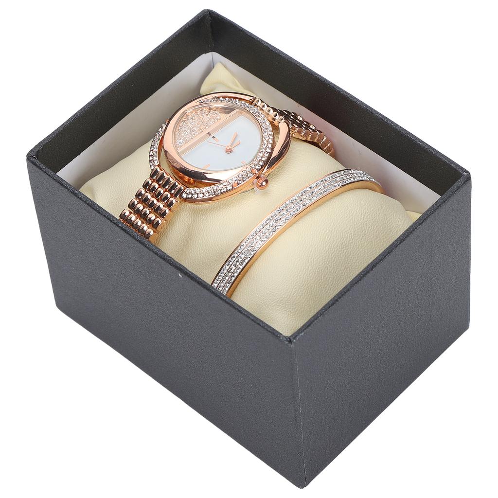 Women Jewelry Set Quartz Movement Watch   Steel Bracelet Jewelry Set Anniversary Gift