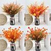 Set of 12 Artificial Fall Leaf Branches for Table Arrangements Long Eucalyptuses Stems Home Decoration Party Accessory