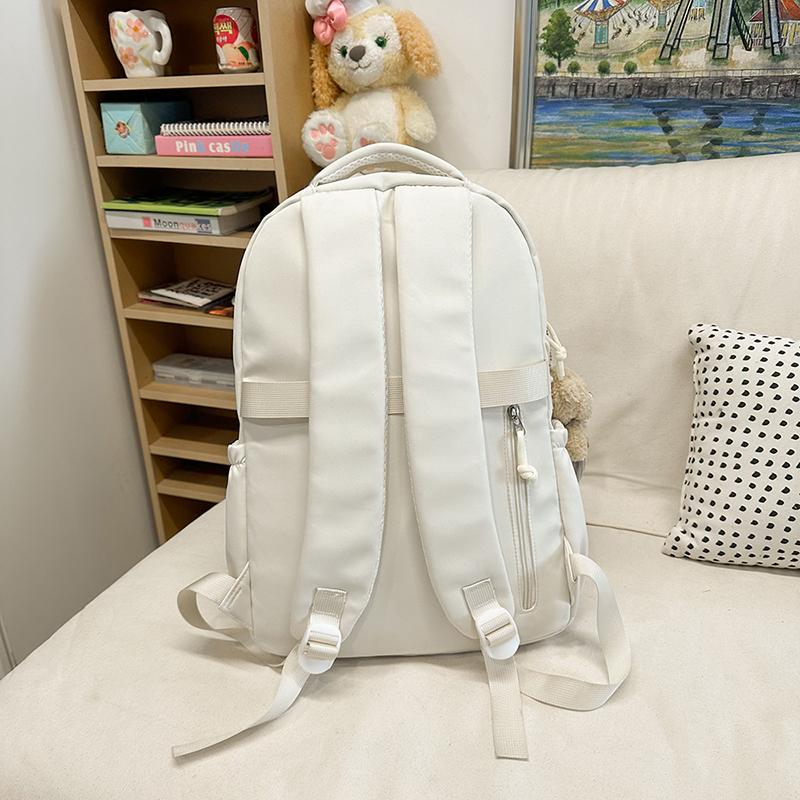 Campus Schoolbag Women's Large Capacity Backpack Student Solid Color Backpack