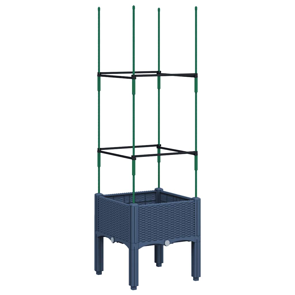 Planter with Trellis Blue Gray 40 X 40 X 142.5 Cm PP