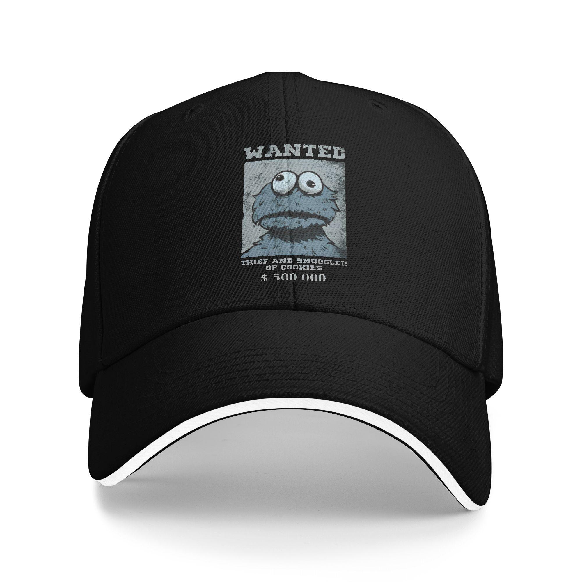 Cookie Monster Sesames Baseball Cap Fashion Cartoon Sandwich Hats Unisex Breathable Sun Cap Sport One Size