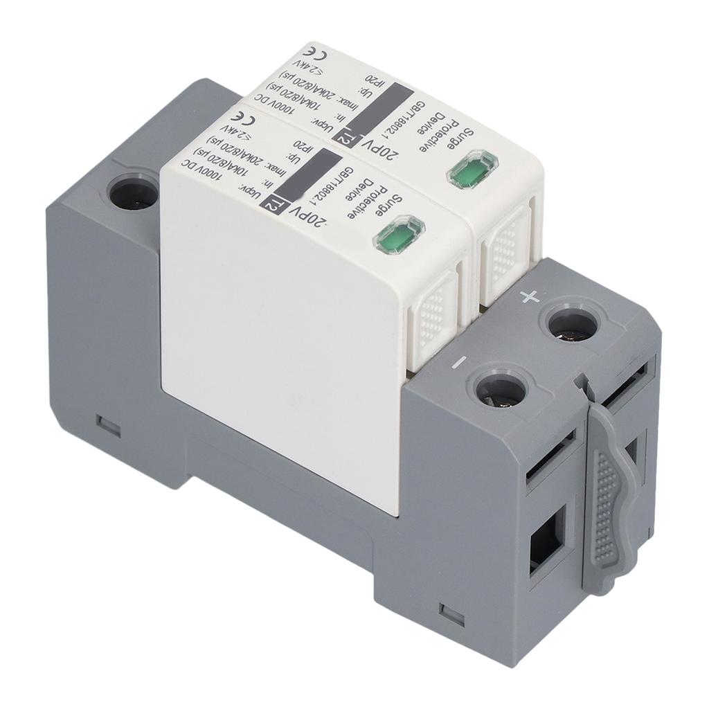 Surge Protective Device DIN Rail Mount Arrester Electric Shock Protector 1000VDC 2P 10?20KA