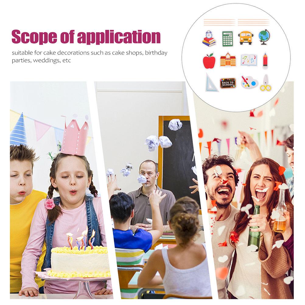 Premium Cake Picks Sticks Creative Topper Decorate First Day of School Welcome Decorations