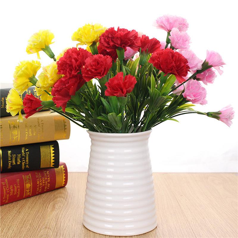 10 Heads Artificial Carnation Home Decoration Multi Color Beauty Silk Fake Flower Especial For Wedding And Festival Decoration