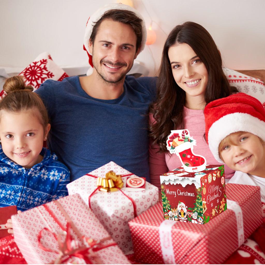 Red Christmas Theme Pattern Gift Box Holiday Decoration Props Atmosphere