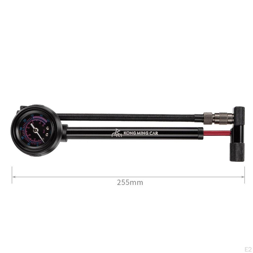 Bike Shock Pump with Pressure Gauge Metal Front Fork Practical Air Release