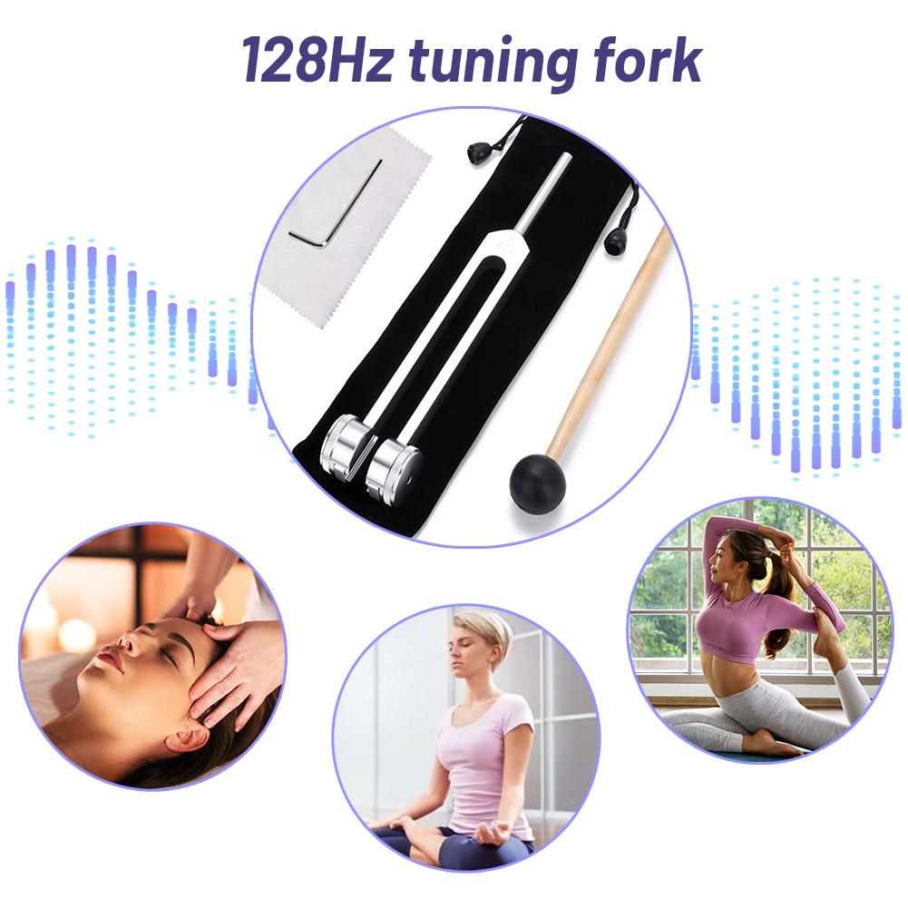 128 Hz Tuning Fork Set Weighted Bio-Acoustic Tuning Fork for Healing Chakra Sound Therapy Stress Reduction Stress Reliever
