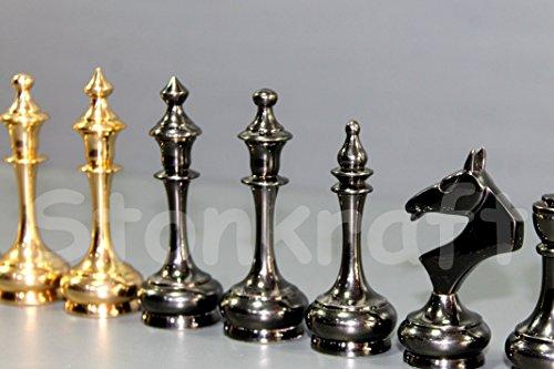 StonKraft Brass Chess Piece/Coin Pawn Man (Gold, 3.75 inches, Newest)