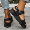 Fashion Open Toe Flatform Wedges Shoes Woman Summer Beach Sandals Sexy Women Plus Size PU Leather Sandalias Mujer Sapato Feminino