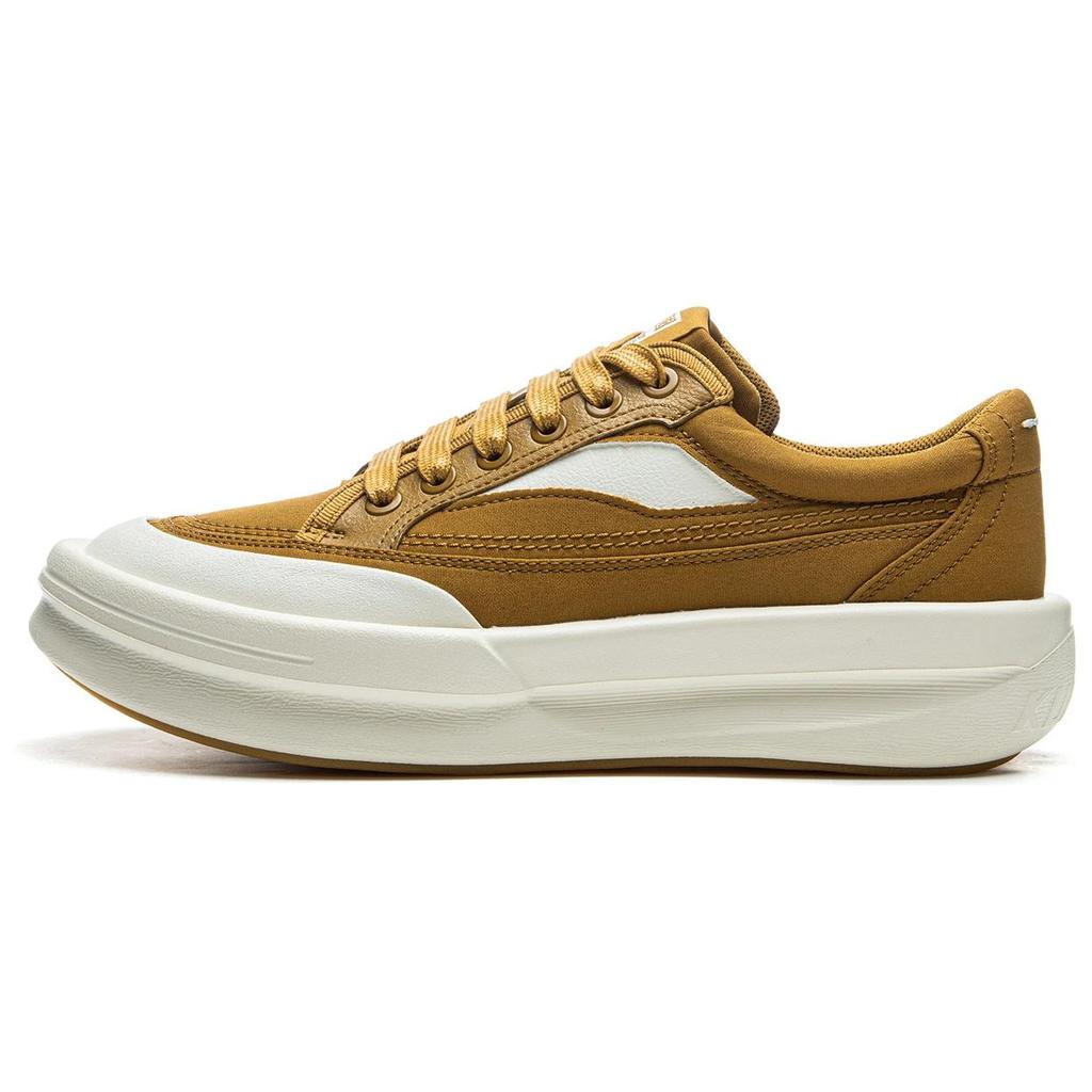 Li Ning Slip Resistant Abrasion Resistant Low top Casual Shoes Unisex Gold Brown AZGU045-8