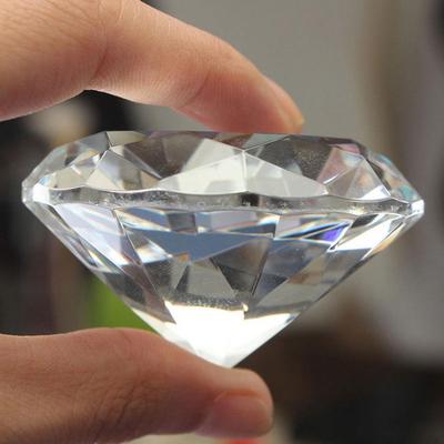 Decorazione per gioielli con diamanti artificiali giganti in vetro sfaccettato fermacarte trasparente da 40 mm