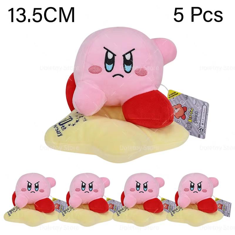 5 Pcs/Lot Anime Kirby Plush Doll Toys Kawaii Star Kirby Swimming Sword Bread Kirby Collection Christmas Birthday Gift for Kid
