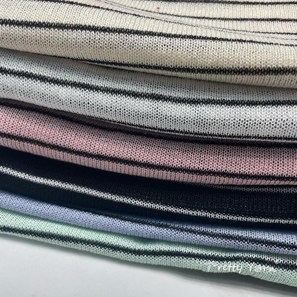 Relaxed Lightweight Summer Striped Knitwear: Women's Long Sleeve Loose Sun Protection Pullover Top