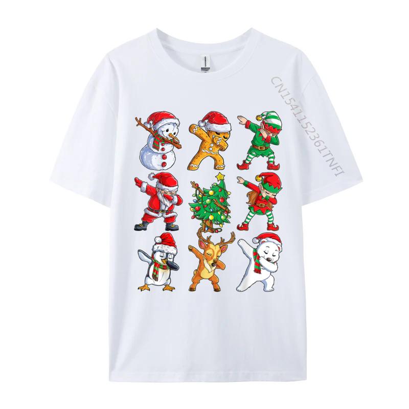 Dabbing Santa Elf Friends Christmas Men Xmas Dab Funny Normal Print Men Tshirt Cotton Fabric Luxury Designer T-Shirts For Men