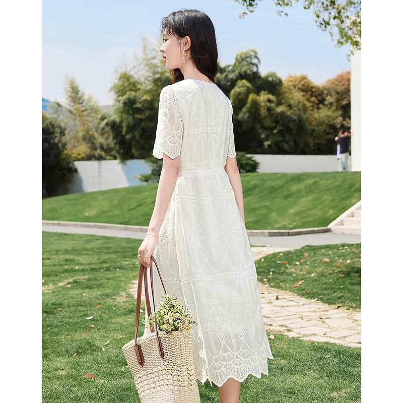 Dámské elegantní midi šaty áčkového střihu s krátkým rukávem